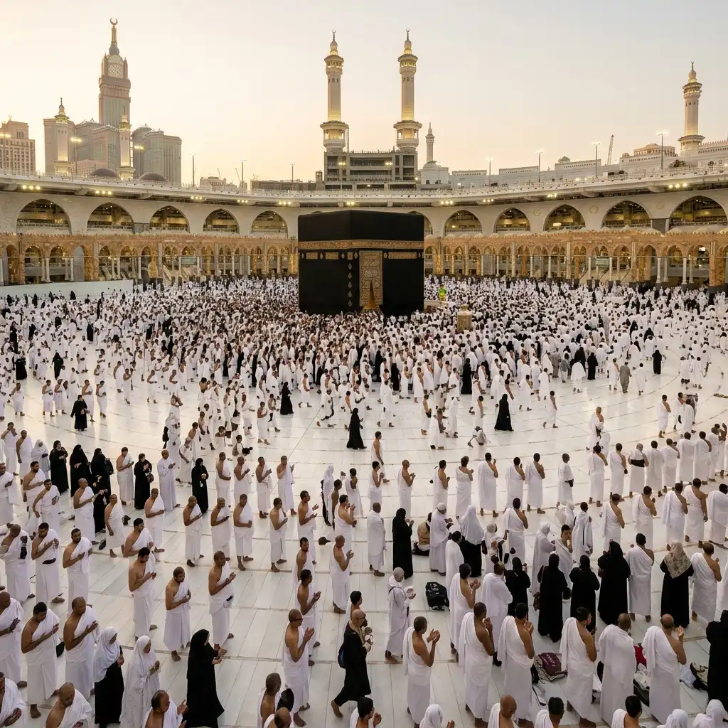 Jamaah beribadah bersama di Masjidil Haram